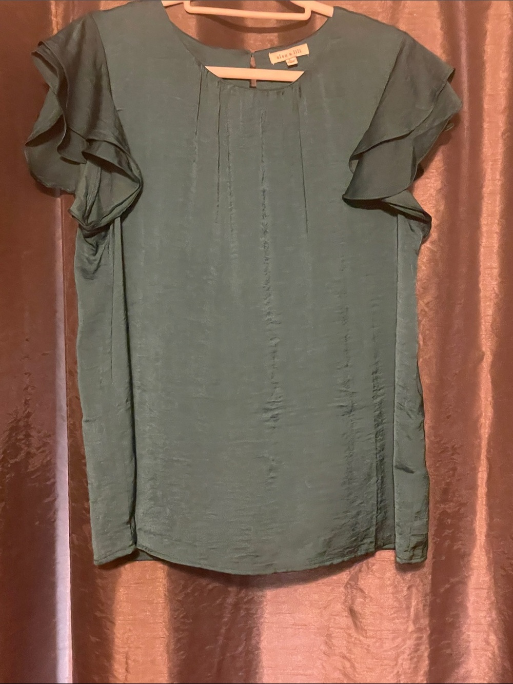 Silky Flutter Sleeve Blouse in Teal by Alfani